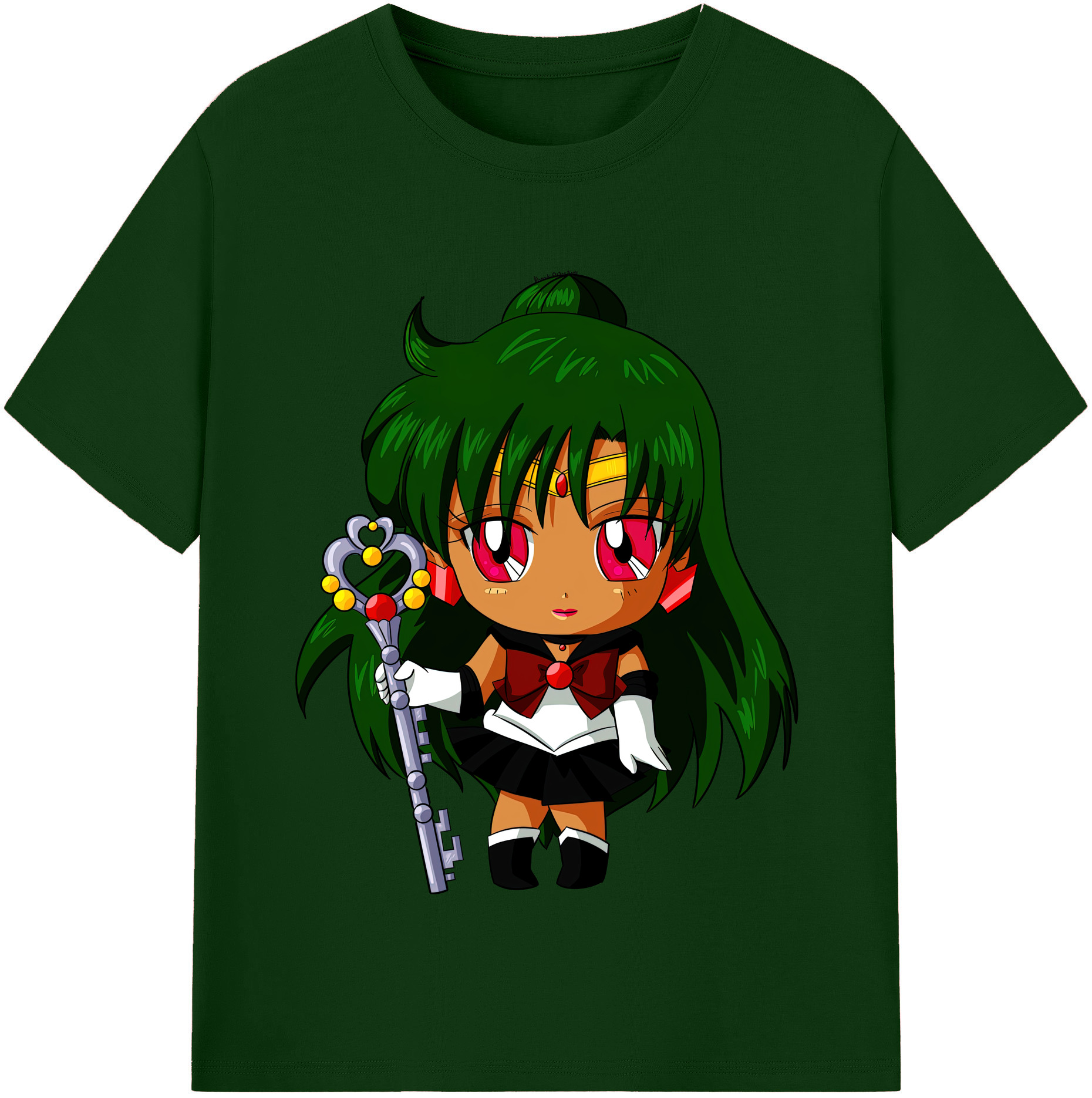 （画像用） 美少女戦士セーラームーン 冥王せつな Sailor Moon Meiou Setsuna 綿100％半袖Tシャツ（フロントプリント）